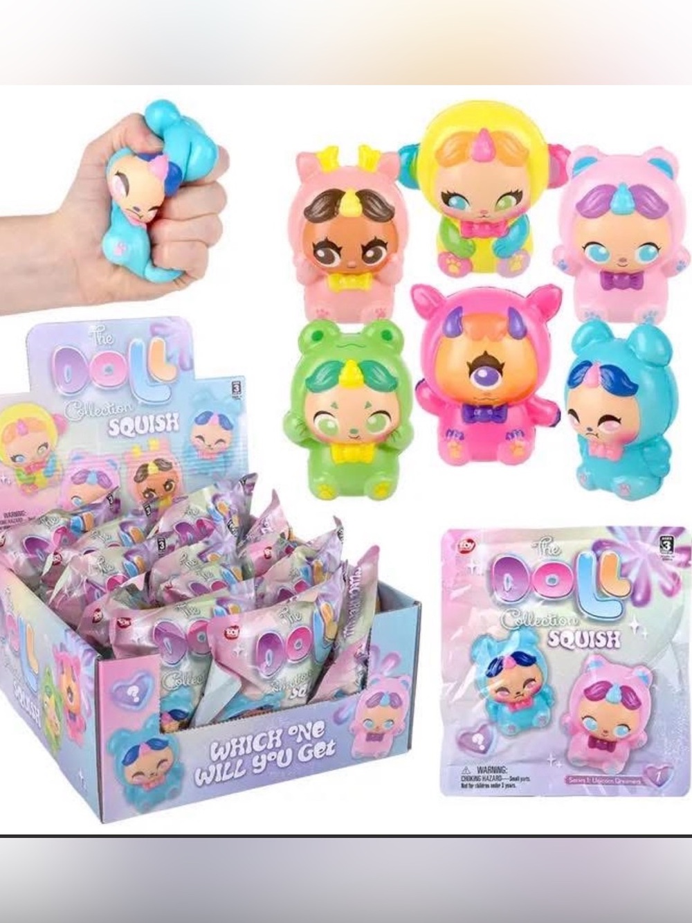 The Doll Collection Squish - Series 1 Unicorn Dreamers Squishy Doll Random Pull